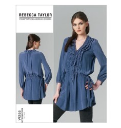 1255  Vogue REBECCA TAYLOR LOOSE RUFFLE TIED SHORT DRESS PATTERN 12-20 New